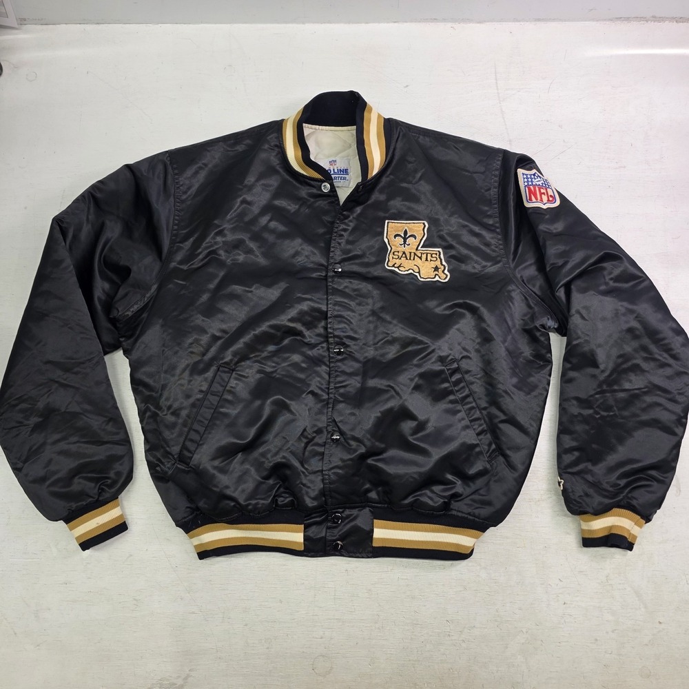 Vintage Starter Pro Line New Orleans Saints NFL Embroidered Satin Jacket Mens XL
